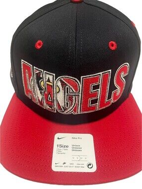Los Angeles Angels Nike Pro Adult One Size Red Navy Snapback Baseball Hat NWT